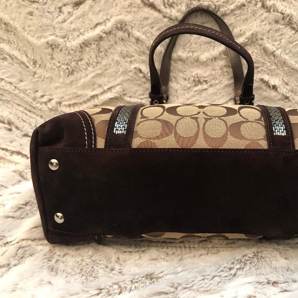 Coach Signature Tote with Suede Trim - Picture 3 of 4
